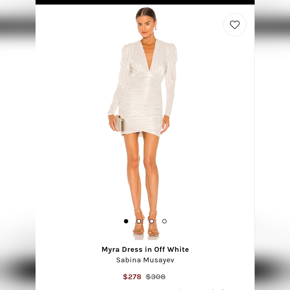 Sabina Musayev Myra Dress, Small, Off-White